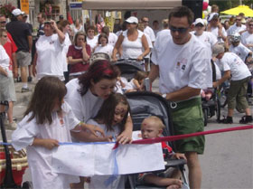 The Gillespies cutting the ribbon