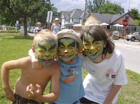 Great looking kids with their faces painted